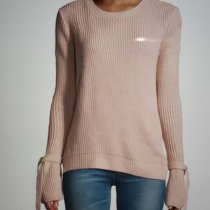 NWT Stella tie Sleeve Crew Neck Sweater